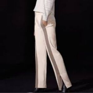 BABATON Aritzia 1-01 Pant Trousers Size 6 Ivory Taupe Stripe Front NWT